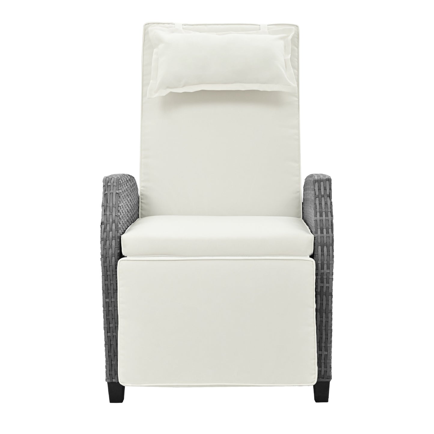 U-Style Outdoor Rattan 2-Person Lounge Set – Adjustable Chairs with Coffee Table for Outdoors