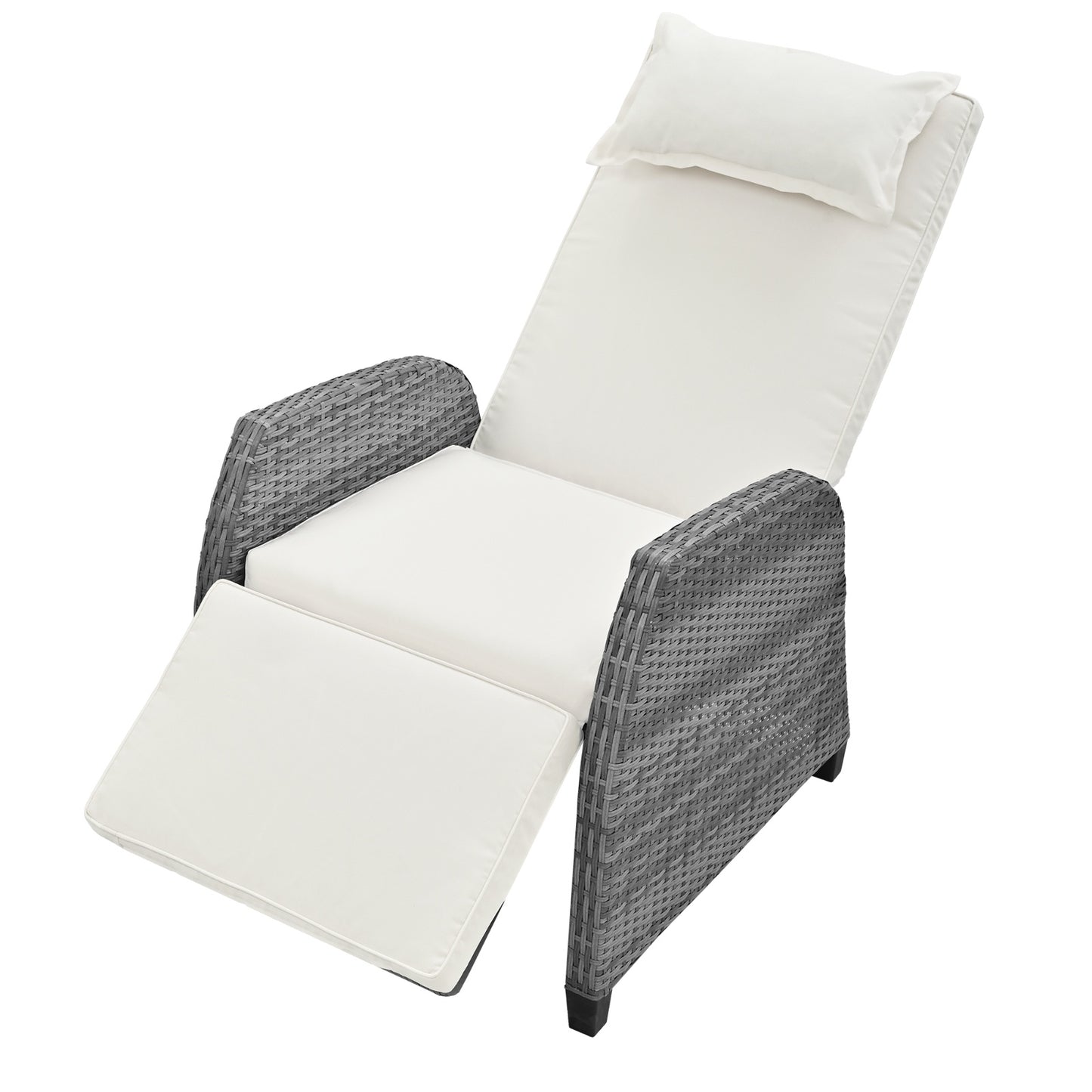 U-Style Outdoor Rattan 2-Person Lounge Set – Adjustable Chairs with Coffee Table for Outdoors