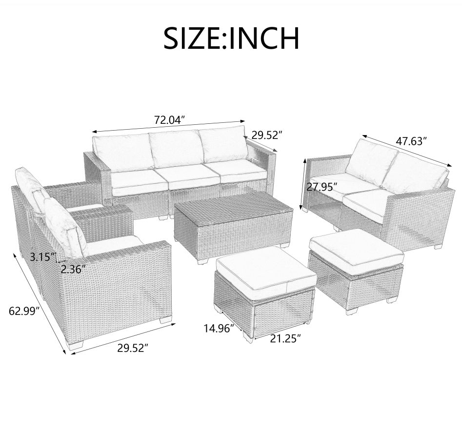 10-Piece Outdoor Sofa & Seating Set