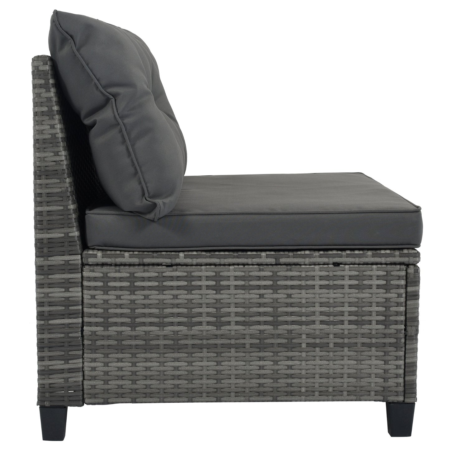 8-Piece Outdoor Round Sofa Set – Half-Moon Curved Sectional with All-Weather Cushions