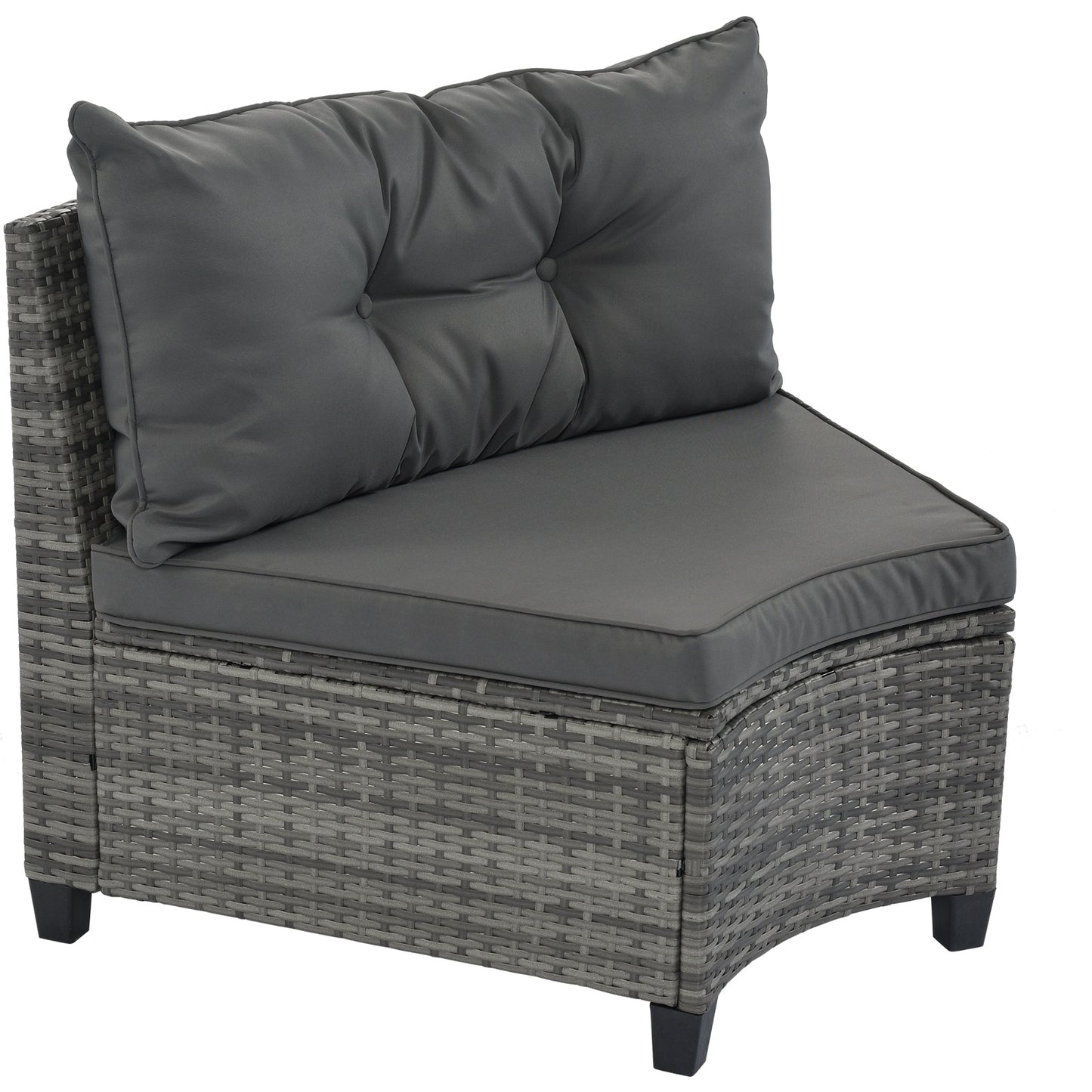 8-Piece Outdoor Round Sofa Set – Half-Moon Curved Sectional with All-Weather Cushions